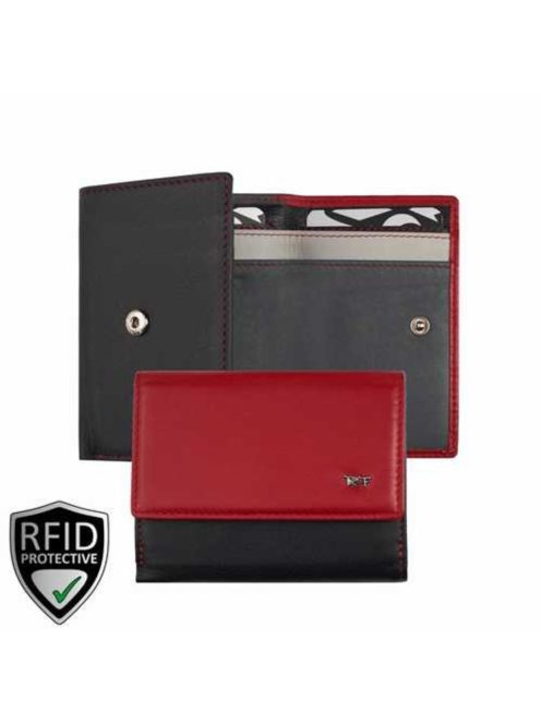 021520 080 Riccardo Ferducci női bőr pénztárca fekete-piros