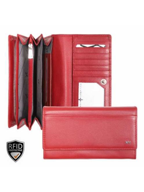 022820 003 Riccardo Ferducci női bőr pénztárca piros