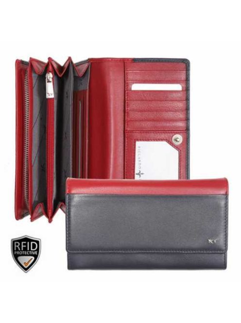 022820 073 Riccardo Ferducci női bőr pénztárca fekete-piros