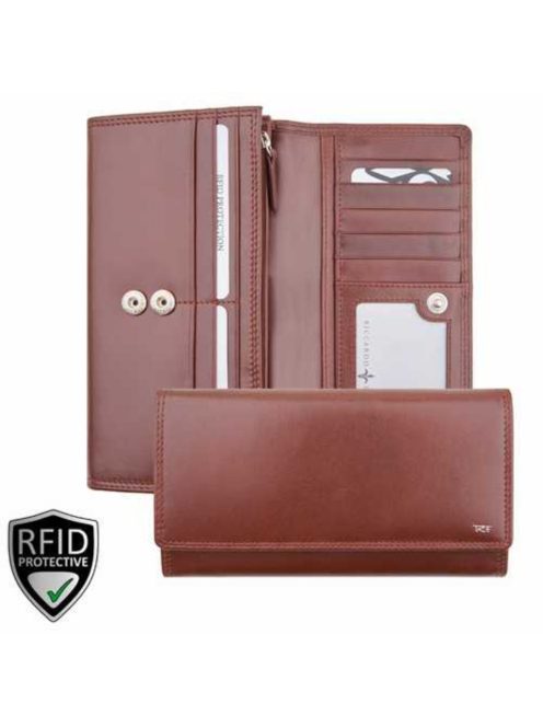 032840 059A Riccardo Ferducci női bőr pénztárca konyak RFID