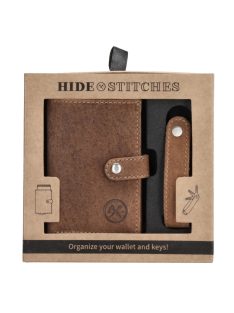   20208006 Hide and Stitches safety wallet ajándékdoboz barna