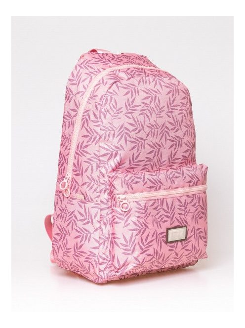 HeavyTools egyszerű hátizsák laptoptartós ELINOR rózsaszín levelek