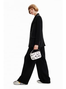   Desigual mini kézitáska plusz vállpánttal vágott virágos fekete