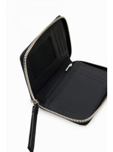 Desigual kis cipzáras pénztárca vágott virágos fekete