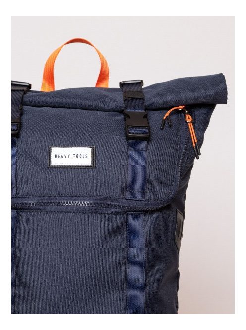 HeavyTools nagy laptoptartós hátizsák tekerhető fedeles ESKE kék