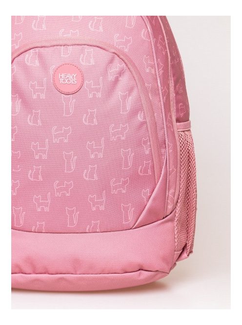 HeavyTools 3 zsebes hátizsák laptoptartós plusz biztonsági zsebes kulacstartós cicás