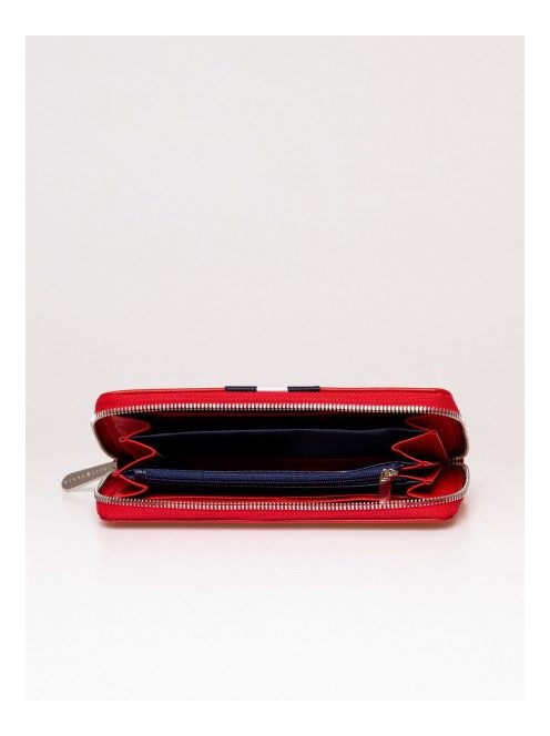 HeavyTools nagy cipzáras női piros pénztárca Emerset23 csíkos