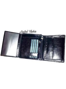   GiorgioCarelli álló fazonú sok kártyás fényesbőr férfi irattárca fekete