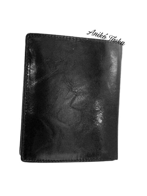 GiorgioCarelli álló fazonú sok kártyás fényesbőr férfi irattárca fekete