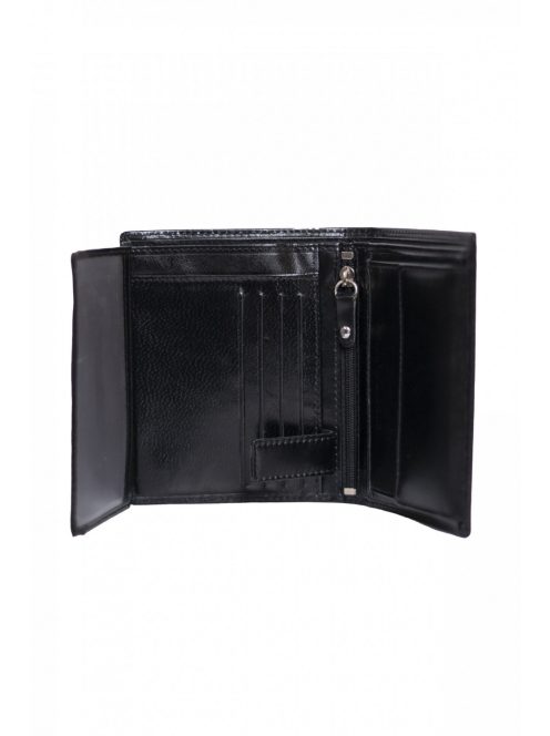 GiorgioCarelli álló fazonú sok kártyás fényesbőr férfi irattárca fekete