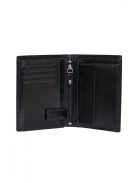 GiorgioCarelli álló fazonú sok kártyás fényesbőr férfi irattárca fekete