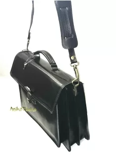 Olasz bőr kis aktatáska fekete 