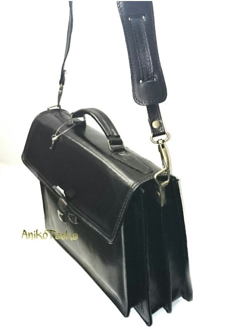 Olasz bőr kis aktatáska fekete 