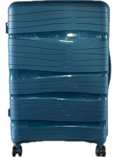   Extra rugalmas bőrönd szett
négy kerekes polipropilén hullám mintás kékeszöld 