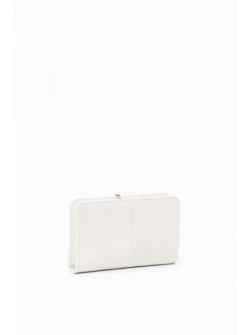 Desigual közepes pénztárca áthajtó kapcsos patchwork ihlette mintás fehér