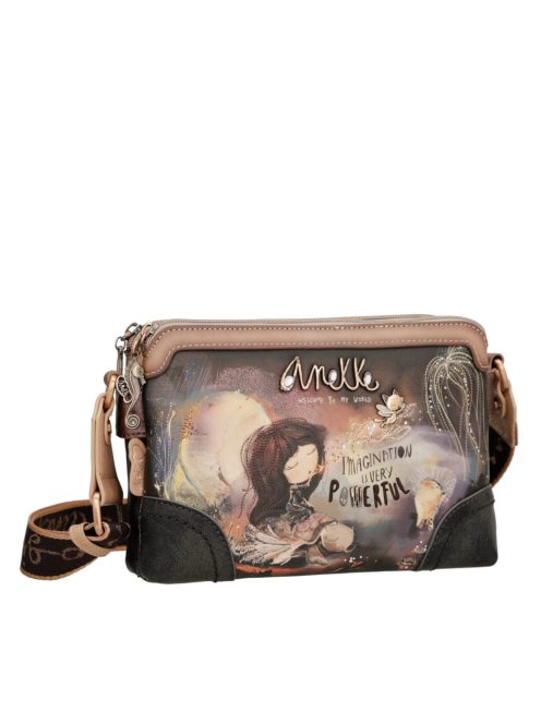 Anekke lapos válltáska crossbody Dreamverse barna