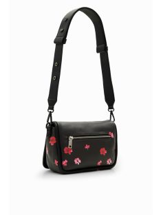   Desigual acrossbody testen átvetős táska fedeles festett virágok fekete