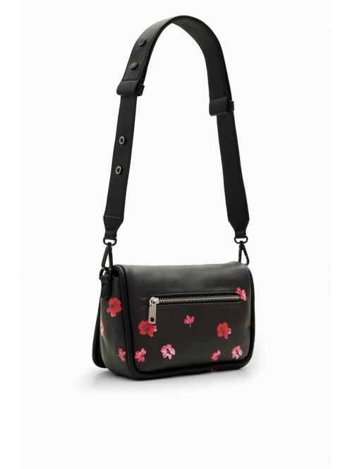 Desigual acrossbody testen átvetős táska fedeles festett virágok fekete
