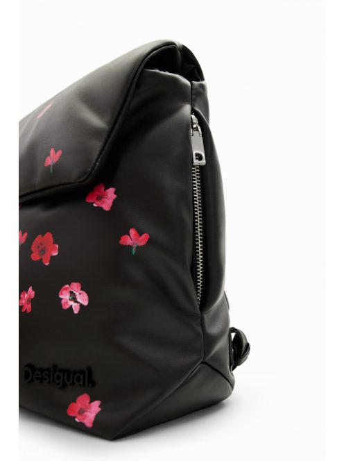 Desigual fedeles kis hátizsák festett virágok fekete