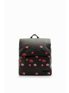 Desigual fedeles kis hátizsák festett virágok fekete