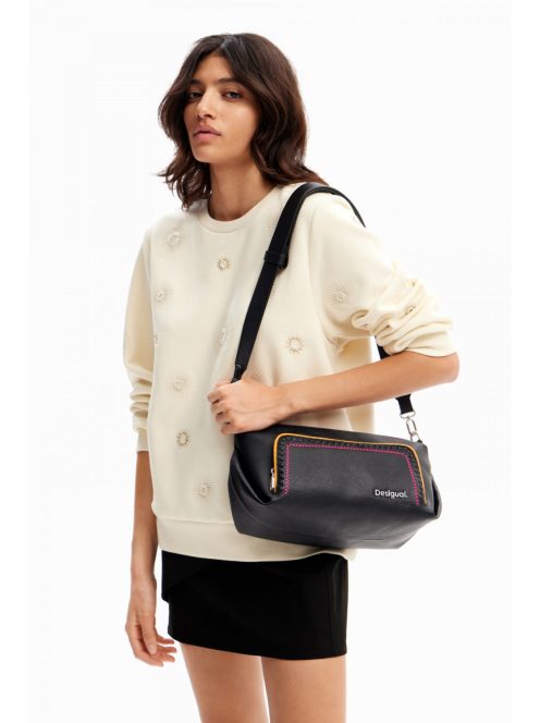 Desigual közepes kézitáska hmzett több vállpánttal bézs