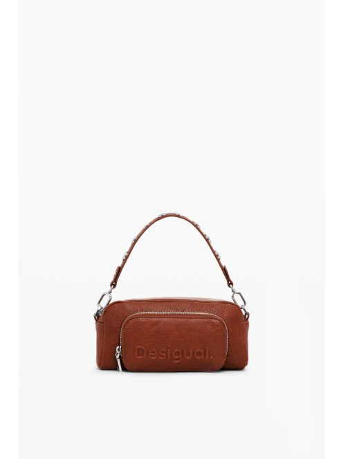 Desigual mini válltáska plusz pánttal domború logós barna