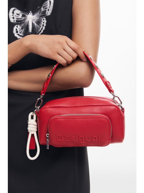 Desigual mini válltáska plusz pánttal domború logós piros