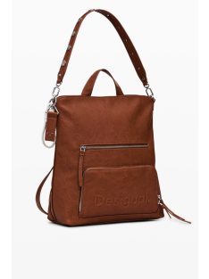   Desigual 2 in 1 nagy hátizsák válltáska domború logós barna