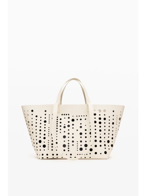 Desigual nagy női táska lyukacsos shopper fehér
