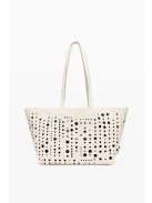 Desigual nagy női táska lyukacsos shopper fehér
