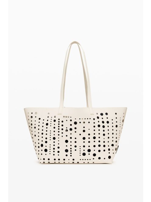 Desigual nagy női táska lyukacsos shopper fehér
