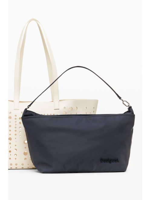 Desigual nagy női táska lyukacsos shopper fehér

