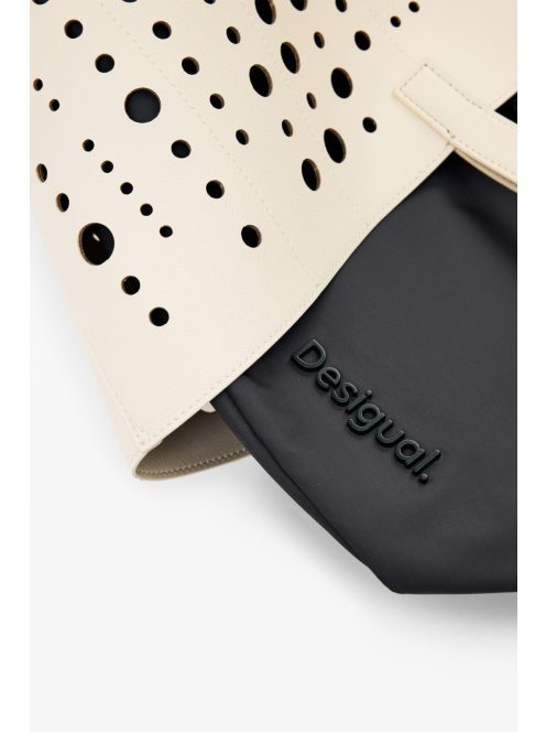 Desigual nagy női táska lyukacsos shopper fehér
