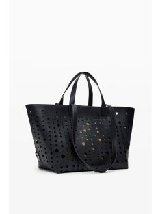 Desigual nagy női táska lyukacsos shopper fekete