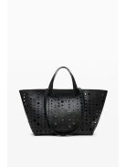 Desigual nagy női táska lyukacsos shopper fekete