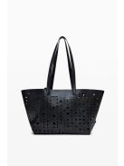 Desigual nagy női táska lyukacsos shopper fekete
