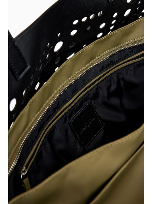 Desigual nagy női táska lyukacsos shopper fekete