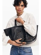 Desigual nagy női táska lyukacsos shopper fekete