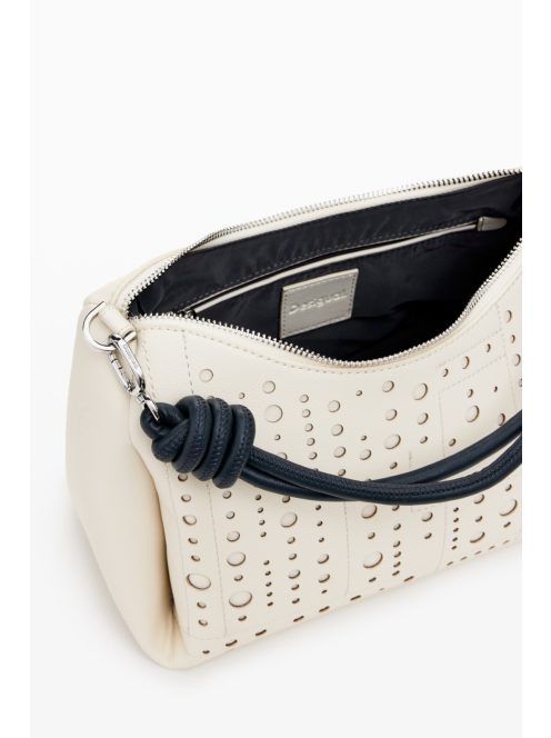 Desigual egyszerű kis kézitáska kör mintás fehér