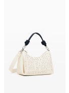 Desigual egyszerű kis kézitáska kör mintás fehér