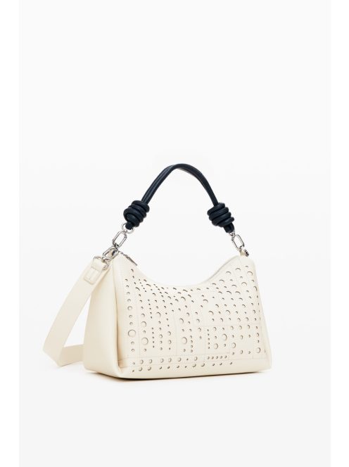 Desigual egyszerű kis kézitáska kör mintás fehér