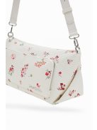 Desigual közepes fonott hatású kézitáska több vállpánttal virágos fehér