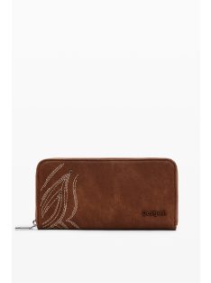   Desigual hosszú pénztárca cipzáras pillangó mintás barna