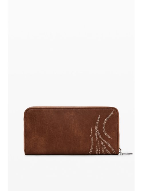 Desigual hosszú pénztárca cipzáras pillangó mintás barna