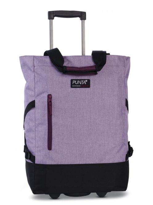 Punta kézipoggyász gurulós bevásárló táska két színű orgona