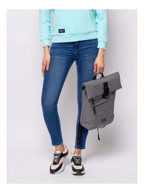 HeavyTools laptoptartós hátizsák lehajtható fedeles EFERIN elegáns szürke