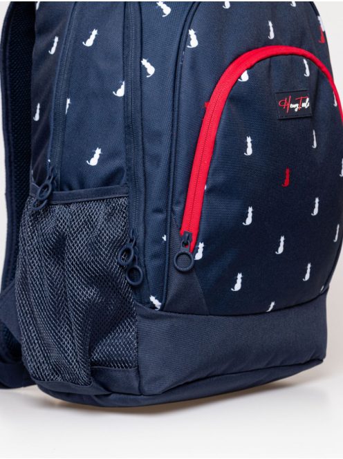 HeavyTools 3 zsebes hátizsák laptoptartós plusz biztonsági zsebes kulacstartós cicás