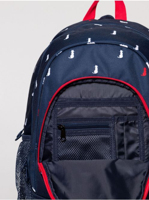 HeavyTools 3 zsebes hátizsák laptoptartós plusz biztonsági zsebes kulacstartós cicás