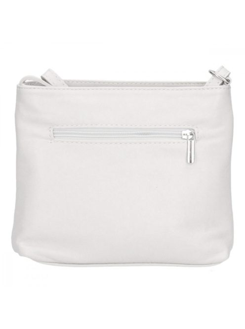 Billenő záras kis női bőr táska fehér