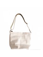 Olasz női bőrtáska egyszerű crossbody fehér bézs